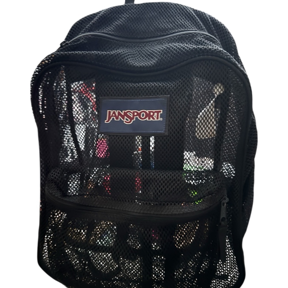 JanSport Black Mesh Backpack